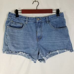 Nasty Gal Denim Shorts Womens W32 Blue‎ Jean Mid Rise Medium Wash Cut Off